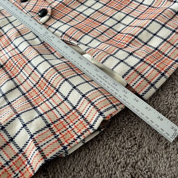 Queen of Capes Country Place Cape Jacket Women Tweed Vintage Cream Plaid Mod 60s - Picture 15 of 16